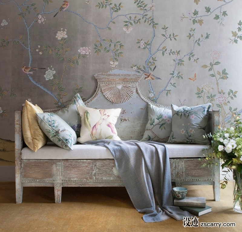 chinoiserie-de-gournay-badminton.jpg 软装参考,局部搭配,靠墙,