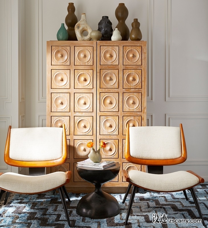 MaisonObjet2018-Jonathan-Adler-Living-room-Antwerp-cabinet-Antibes-Accent-chairs-lifestyle-Portrait.jpg 软装参考,局部搭配,靠墙,