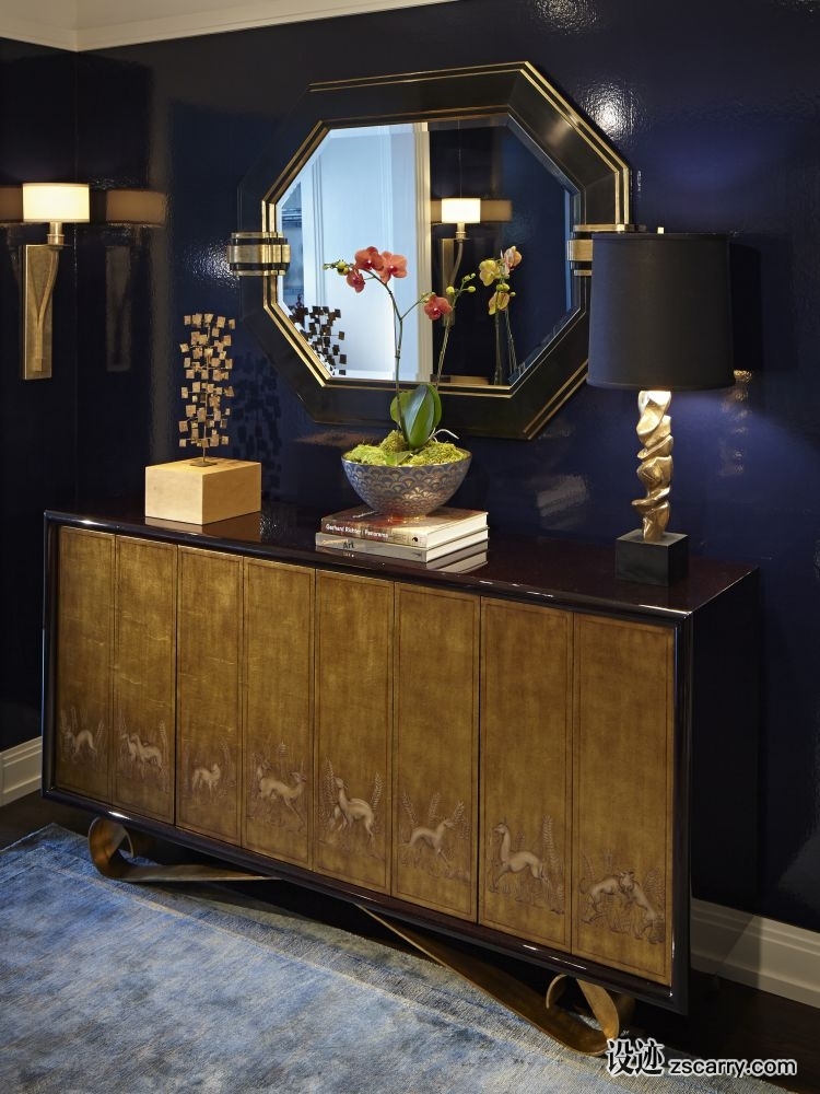 blue-jessica-lagrange-chicago-foyer.jpg 软装参考,饰品陈列,长桌摆设,