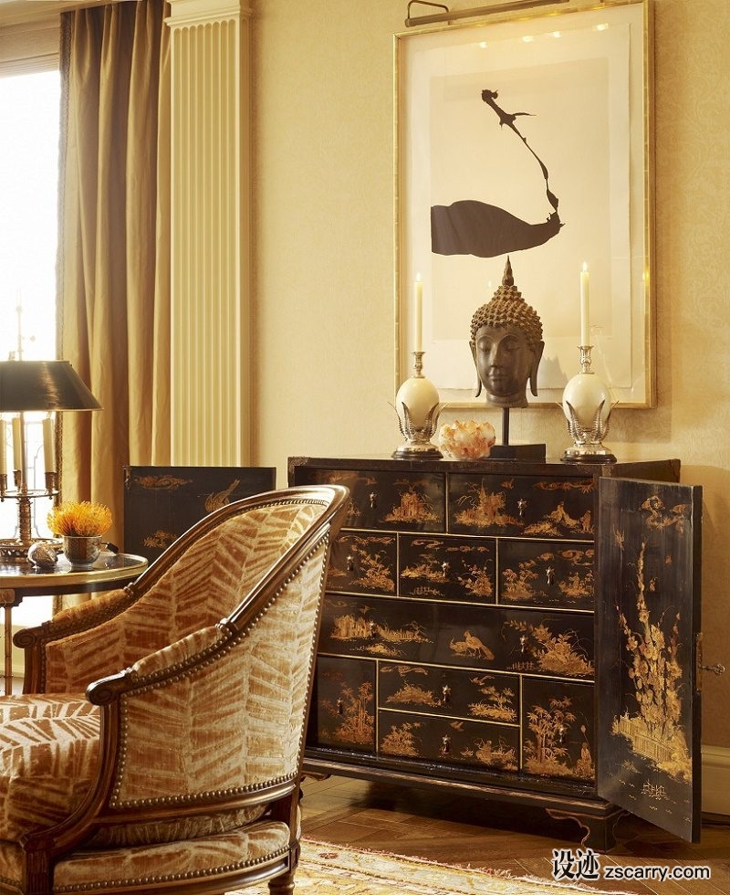 contemporary-classical-chinoiserie-cabinet.jpg 软装参考,饰品陈列,长桌摆设,