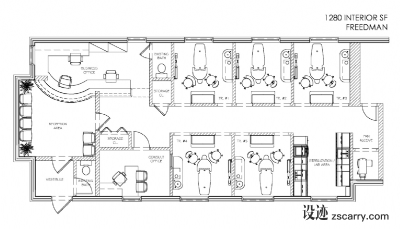 majestic-office-floor-plan-design-simple-decoration-creative-area-personalized-white-black-themes.jpg 参考素材,平面布局,医疗诊所,