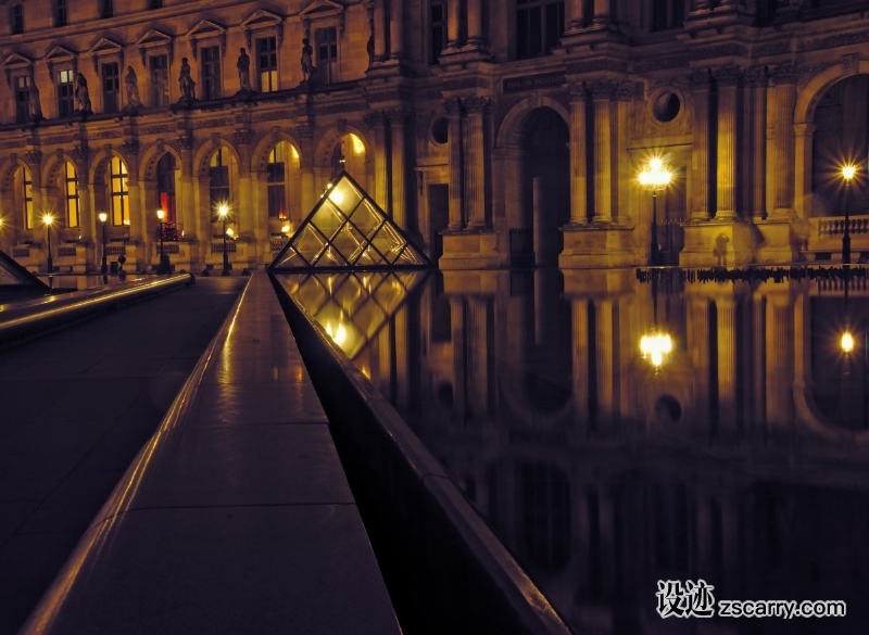 longexposure_reflection_water_lamp_night_arch_pyramid_louvre-326678.jpg 方案配图,国家元素,法国,