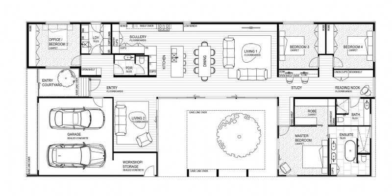 Courtyard_House_LifeSpaces_Group.jpg 参考素材,平面布局,别墅,
