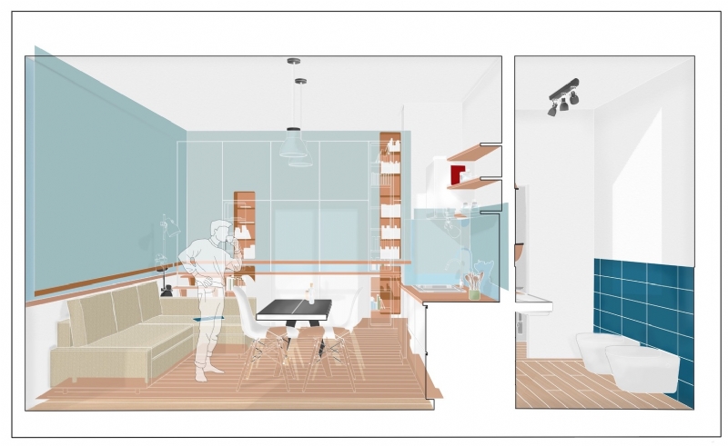 llabb_-_Riviera_Cabin_-_DW_03_-_transverse_section.jpg 参考素材,平面布局,小户型,