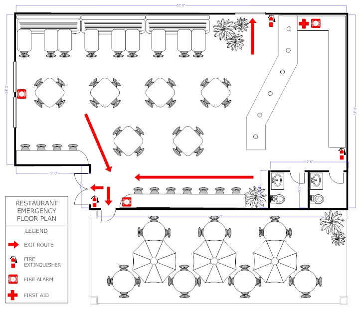 restaurant-evacuation-floorplan.jpg 参考素材,平面布局,餐饮空间,