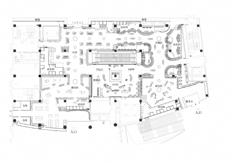 就试试衣间平面图.jpg 参考素材,平面布局,零售展厅,