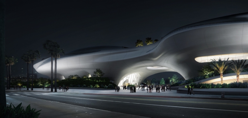 Lucas_Museum_of_Narrative_Art_-_Night_View_courtesy_of_MAD_Architects.jpg 参考素材,方案表现,建筑渲染,