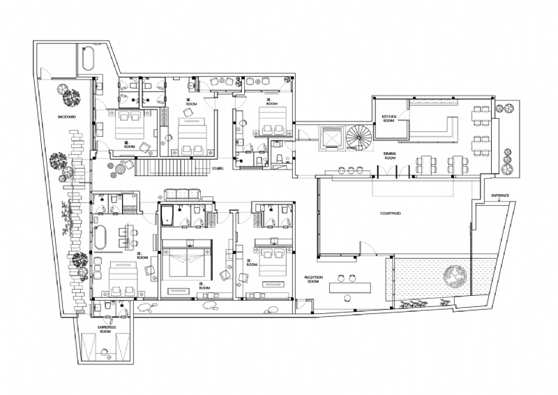 一层平面图，the_first_floor_plan.jpg 参考素材,平面布局,酒店客房,