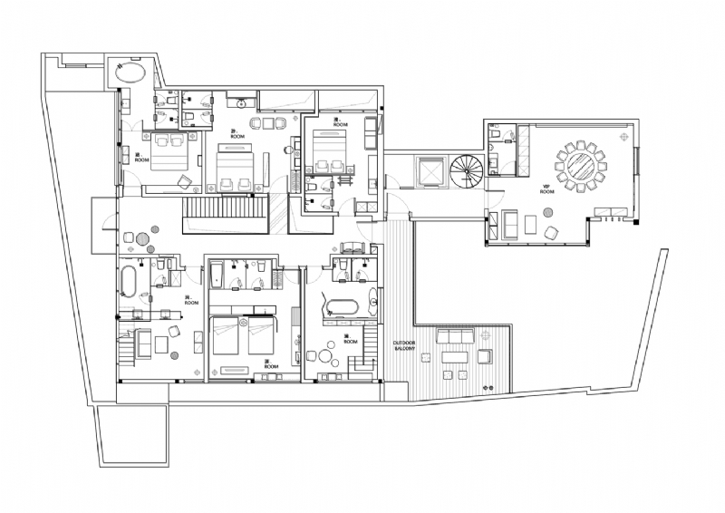 二层平面图，the_second_floor_plan.jpg 参考素材,平面布局,酒店客房,