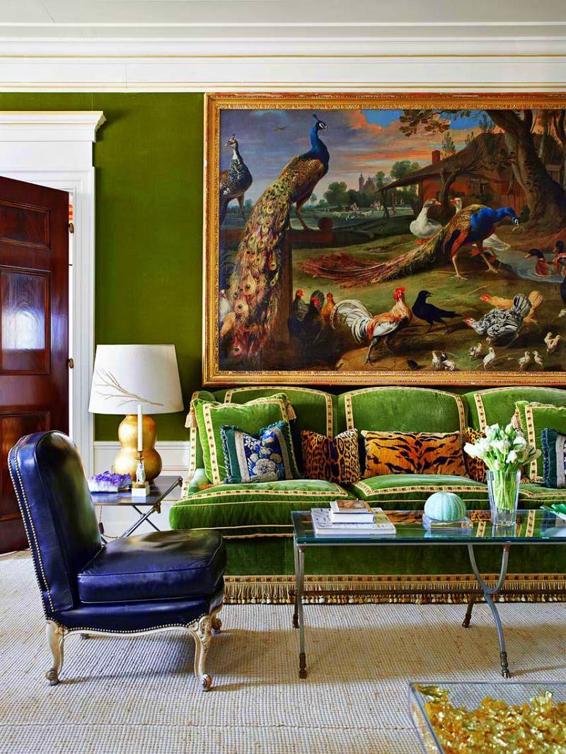 green-interior-design-inspiration-tory-burch-living-room.jpg 家装参考,客厅,沙发背景墙,