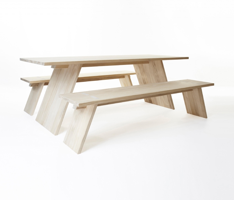Puzzle table 2000 bench 1800 by Shaping Objects Scandinavia 软装单品,桌子,餐桌,