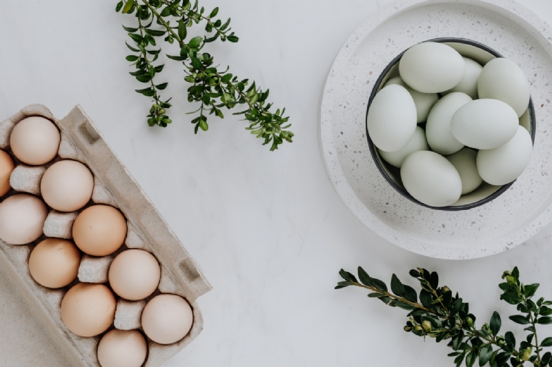 kaboompics_Easter flat lay with green eggs on a white marble-2.jpg 参考素材,灵感来源,色彩搭配,