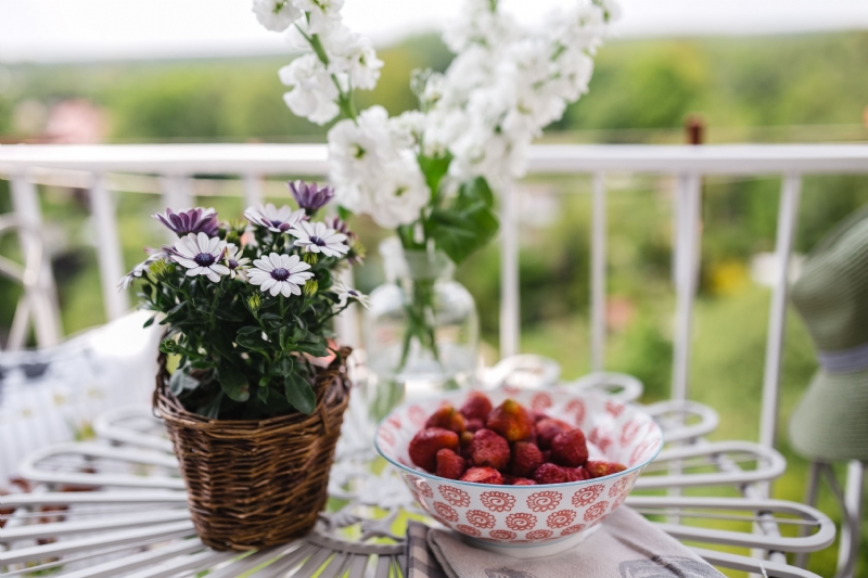 kaboompics_Flowers and strawberries in a bowl.jpg 参考素材,灵感来源,色彩搭配,