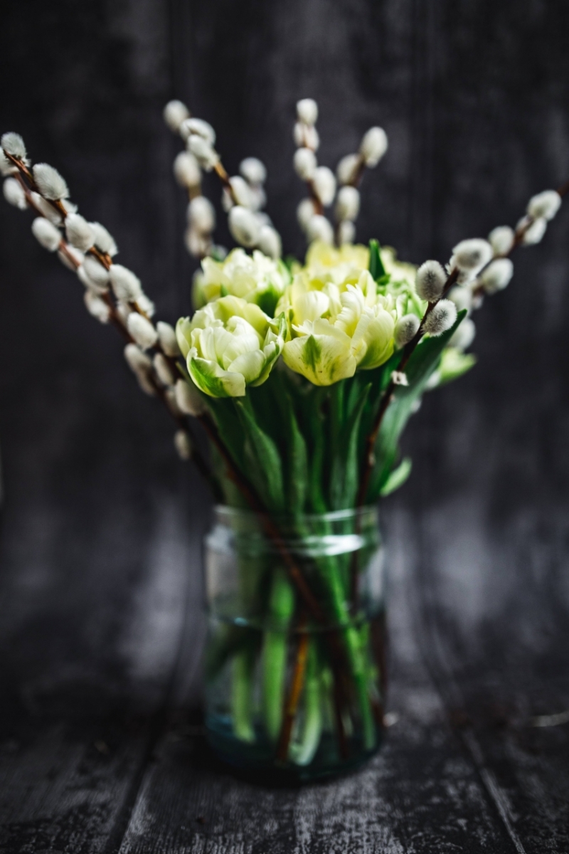 kaboompics_Close-ups of little yellow flowers and catkins in a glass jar-2.jpg 方案配图,色彩意境,绿色,