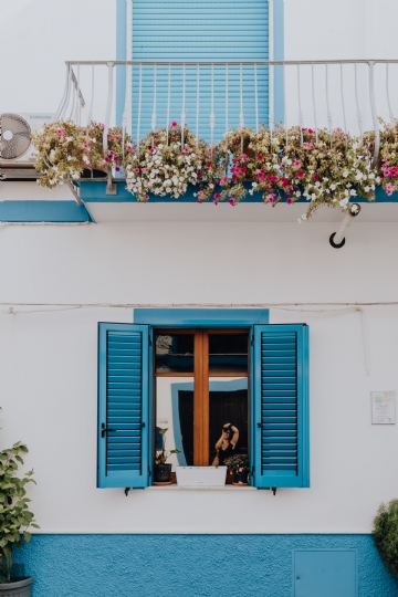 外墙 kaboompics_White building with blue shutters and flowers on the balcony.jpg