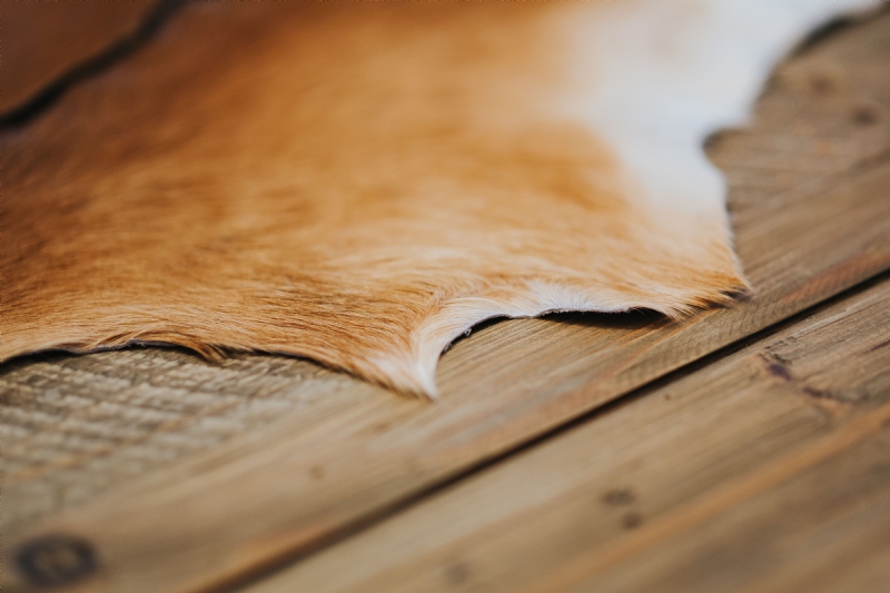 kaboompics_Fur on a wooden floor.jpg 方案配图,色彩意境,褐色,