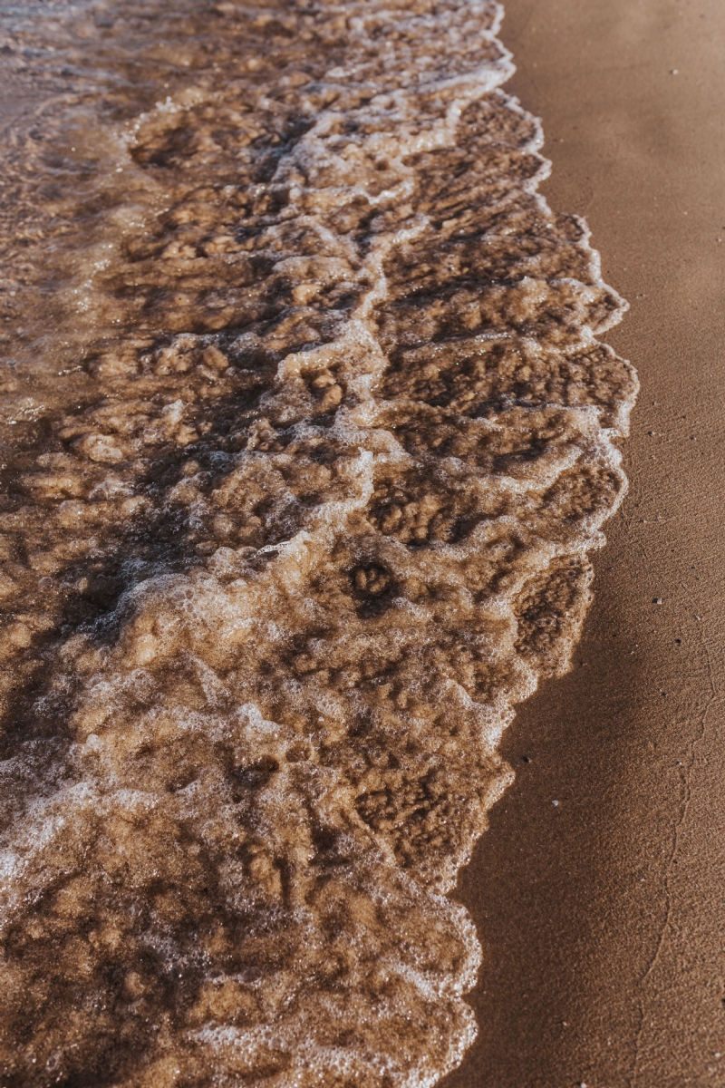 kaboompics_Soft wave of the sea on the sandy beach.jpg 方案配图,色彩意境,褐色,