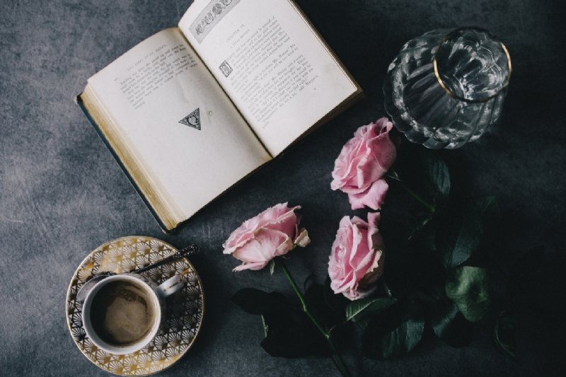 kaboompics_Lovely roseses, book and coffee-2.jpg 方案配图,格调渲染,典雅高贵,